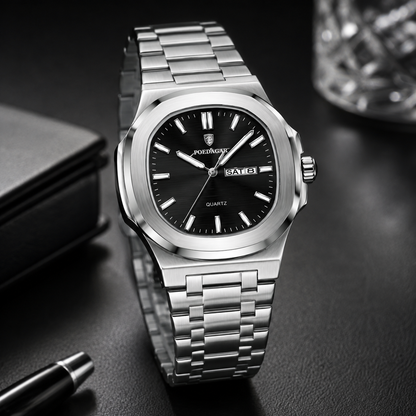 Montre Homme Carrée Militaire – Acier Inoxydable
