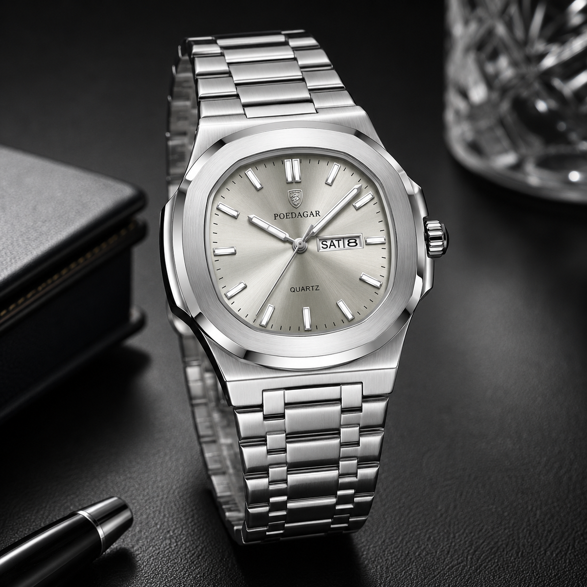 Montre Homme Carrée Militaire – Acier Inoxydable