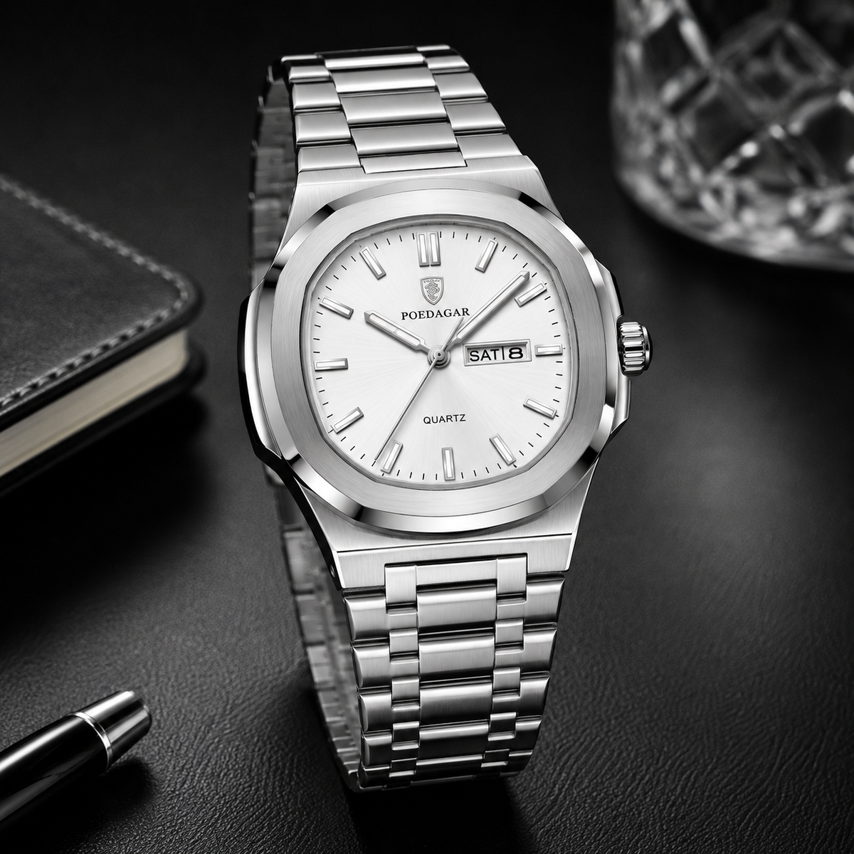 Montre Homme Carrée Militaire – Acier Inoxydable