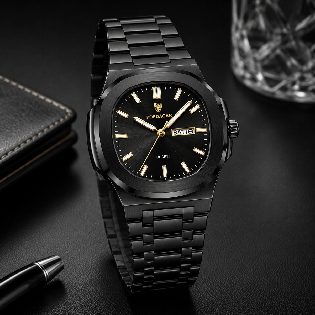 Montre Homme Carrée Militaire – Acier Inoxydable