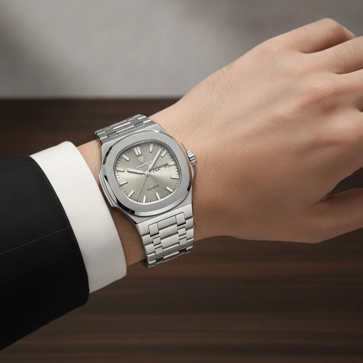 Montre Carrée Homme Acier Inoxydable