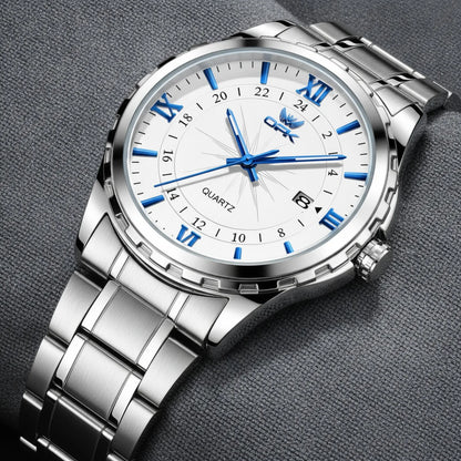 Montre Homme Acier Quartz Double Calendrier
