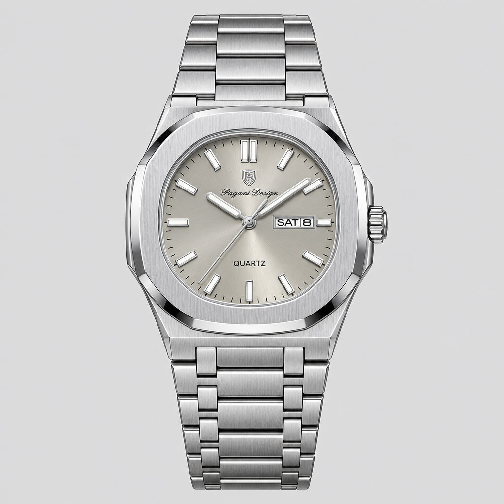 Montre Homme Carrée – Quartz & Acier Inoxydable