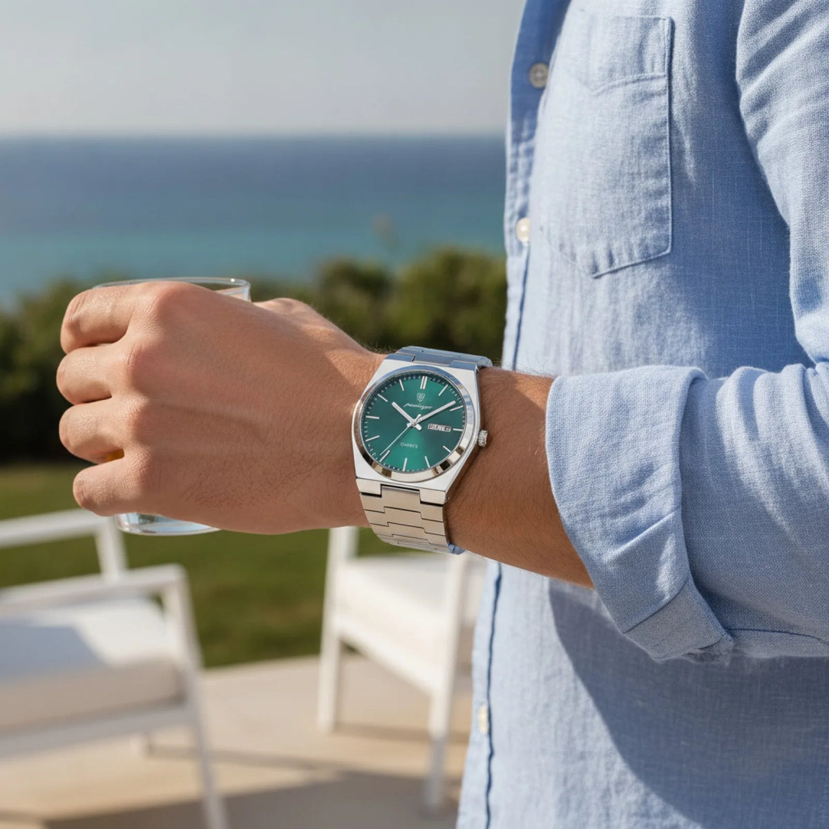 Montre Homme Acier Inoxydable Luxe