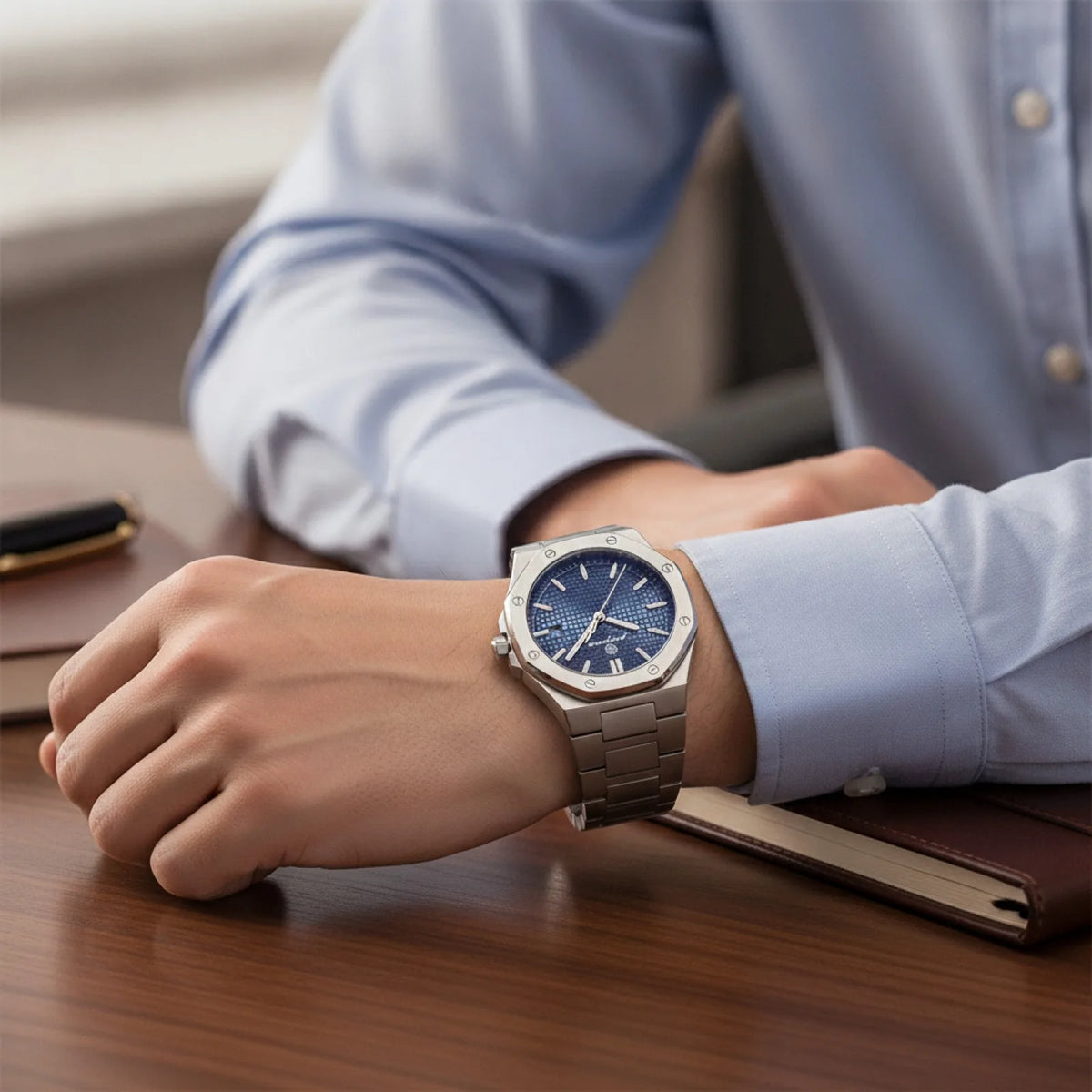 Montre Carrée Luxe Acier Homme