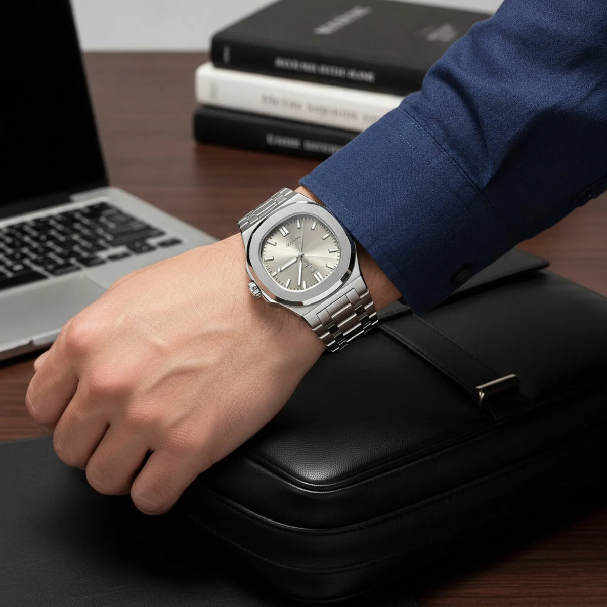 Montre Militaire Carrée Homme Acier Inoxydable