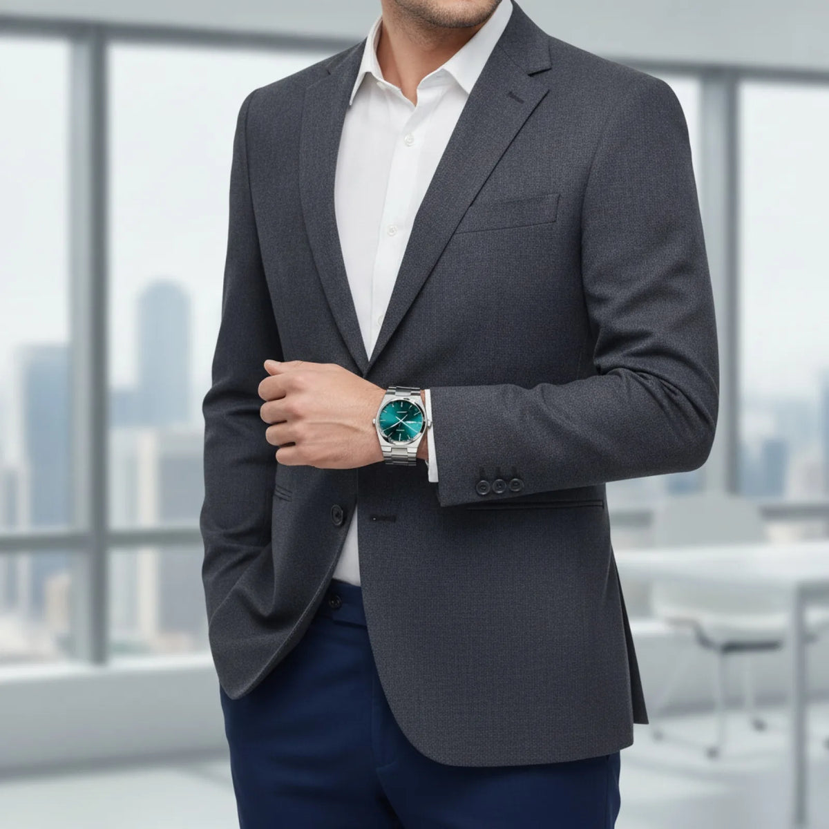 Montre Homme Acier Inoxydable Luxe